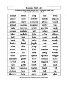 past tense verbs list pdf
